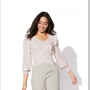 Vylette Mixed Print Blouse